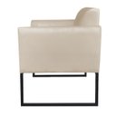 Ver imagem 3 de Namoradeira Marisa Suede Base Industrial Metálica Preto D'Rossi - Bege