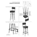 Ver imagem 4 de Kit 4 Banquetas Banco Alto Barcelona Couro Preto Bar Cozinha Pés Madeira Ms Decor