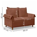 Ver mais imagens de Sofá Living de 2 Lugares 145cm Moderno Texas Sala Recepção:Terracota