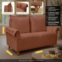 Ver imagem 2 de Sofá Living de 2 Lugares 145cm Moderno Texas Sala Recepção:Terracota