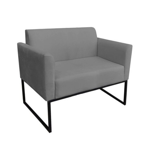 Namoradeira Marisa Suede Base Industrial Metálica Preto D’Rossi - Grafite