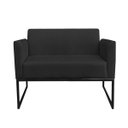 Ver imagem 2 de Namoradeira Marisa Suede Base Industrial Metálica Preto D'Rossi - Preto