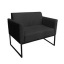 Ver imagem 1 de Namoradeira Marisa Suede Base Industrial Metálica Preto D'Rossi - Preto