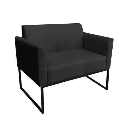Namoradeira Marisa Suede Base Industrial Metálica Preto D'Rossi - Preto