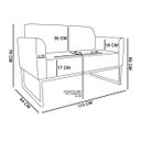 Ver imagem 6 de Namoradeira Marisa Suede Base Industrial Metálica Preto D'Rossi - Preto