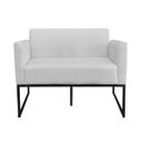 Ver imagem 2 de Namoradeira Marisa Suede Base Industrial Metálica Preto D’Rossi - Cinza