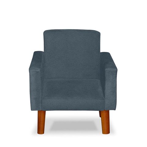 Mini Poltrona Cadeira Infantil Nina de Criança Suede Azul Turquesa