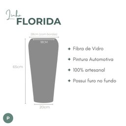 Vaso Decorativo Fibra de Vidro Florida P 65cm Azul Noturno - 4