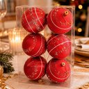Ver imagem 4 de Bolas de Natal Decoração para Árvore Vermelho Plástico Kit com 18