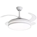Ver imagem 1 de Pendente Ventilador Isis Retrátil de Teto Branco Led 30w 3000k 4000k 6000k Bivolt 50x25 Silencioso e