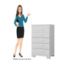 Ver mais imagens de Guarda-Roupa Casal 6 Portas 2 Gavetas e Cômoda 5 Gavetas Itapema Branco