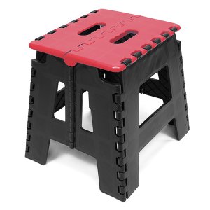 Banco Dobrável Portátil Camping até 100kg Vermelho