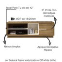 Ver imagem 4 de Rack 1 Porta Para Tv 42 Polegadas RA2002 Natural Off White Tecno Mobili
