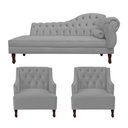 Ver imagem 1 de Kit Divã Cancun 160cm Braço Esquerdo + 2 Poltronas Genesis Cinza