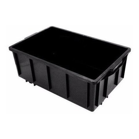 Kit 3 Caixa Plastica 28l E 1 Tampa (composteira):Preto