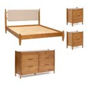 Ver imagem 3 de Conjunto Cama Queen com Mesas de Cabeceira e Cômoda 6 Gavetas Baru CabeCasa MadeiraOriginals Marrom