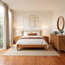 Ver imagem 1 de Conjunto Cama Queen com Mesas de Cabeceira e Cômoda 6 Gavetas Baru CabeCasa MadeiraOriginals Marrom