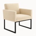 Ver imagem 3 de Poltrona Decorativa Reforçada para Espaço Beauty e Recepção Bege