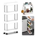 Ver mais imagens de Prateleira Multiuso Cozinha Banheiro Escritório 4 Andares com Rodinha - Branco
