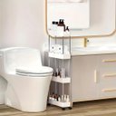 Ver imagem 5 de Prateleira Multiuso Cozinha Banheiro Escritório 4 Andares com Rodinha - Branco