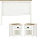 Ver imagem 1 de Cabeceira Queen e 02 Mesas Cabeceira Madeira Maciça Branco Freijo Milani Store