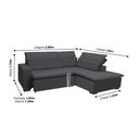 Ver imagem 2 de Sofá Istambul 2.60x1.90m Retrátil e Reclinável com Chaise - Chumbo