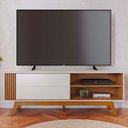 Ver imagem 5 de Rack para Sala de Estar Tv 60 Pol Quebec C04 Off White Matte Freijó - Lyam Decor