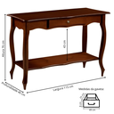 Ver imagem 4 de Aparador para Sala Sevilha com Gaveta, Prateleira e Pés Luiz Xv - Castanho Envelhecido