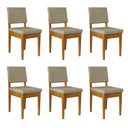 Ver imagem 1 de Kit 6 Cadeiras 100% Madeira Maciça Encosto e Assento Estofado Miami