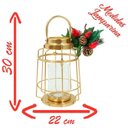 Ver imagem 5 de Kit 2 Lamparina Dourada Natalina em Metal Decorativa de 30cm