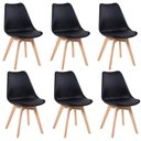 Ver imagem 1 de Conjunto 6 Cadeiras Eames Leda Estofadas Movescan Preto Preto; Branco