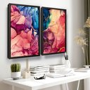 Ver imagem 2 de Quadros Decorativos Marmorizado Moldura Sala Escritório