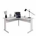 Ver imagem 4 de Mesa de Escritório New City Pé Metálico Light 2 Lugares em L MDP Cinza Cristal Gebb Work