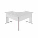 Ver imagem 6 de Mesa de Escritório New City Pé Metálico Light 2 Lugares em L MDP Cinza Cristal Gebb Work