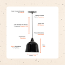 Ver imagem 2 de Luminária Pendente Pião Teto Interna Cozinha Sala Quarto E27:Preto