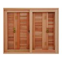 Ver imagem 1 de Janela de Madeira Veneziana Pantográfica Reto de Eucalipto Esel Esquadrias - 1.20 (L) X 1.00 (A)