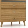 Cômoda 5 Gavetas Estilo Retrô 91cm Ziza V02 Nature - Mpozenato - 3