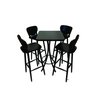 Mesa de barzinho madeira alta quadrada com 4 lugares Preto - 1