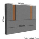 Ver imagem 4 de Cabeceira Casal 138 cm Veron Veludo Cinza Soon