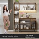 Ver imagem 3 de Armário de Cozinha Compacta 137cm Rustic Emilly Madesa 06 Rustic
