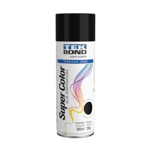 Tinta Spray de Alta Temperatura Preto 350ml Tekbond