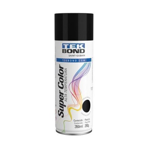 Tinta Spray de Alta Temperatura Preto 350ml Tekbond