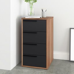 Gaveteiro com 4 Gavetas - Castanho/Preto - 1 Gaveteiro com 4 Gavetas - Castanho/Preto - 1