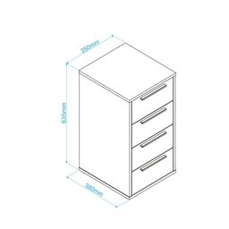 Gaveteiro com 4 Gavetas - Castanho/Preto - 4 Gaveteiro com 4 Gavetas - Castanho/Preto - 4