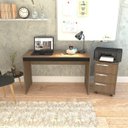 Ver imagem 6 de Conjunto Mesa Escrivaninha e Gaveteiro Gamer B29 Mel Preto Nova Mobile