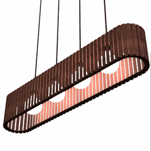 Luminária Pendente Centauro Modelo Ripado -:marrom