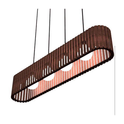 Luminária Pendente Centauro Modelo Ripado -:marrom