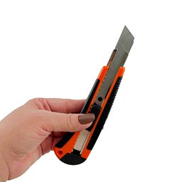 Kit 3 Pçs Estilete Metálico Emborrachado Largo Lâmina 18mm Empacotamento Multiuso - 7