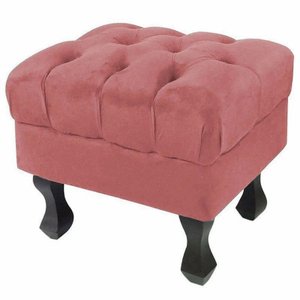 Puff Luiz Retro XV Vermelho SLK Decor Rosa Claro