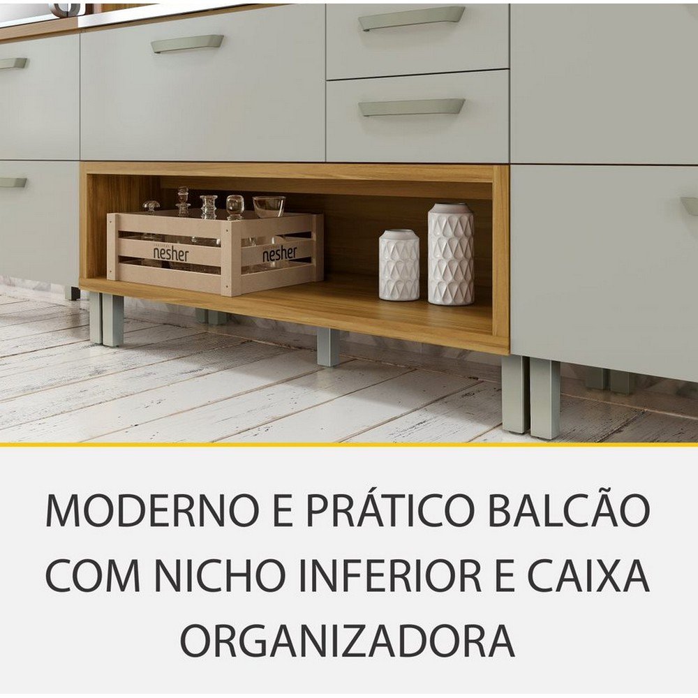 Cozinha 3 Peças Ripado Torre Quente Princesa 100% Mdf Nesher - 10